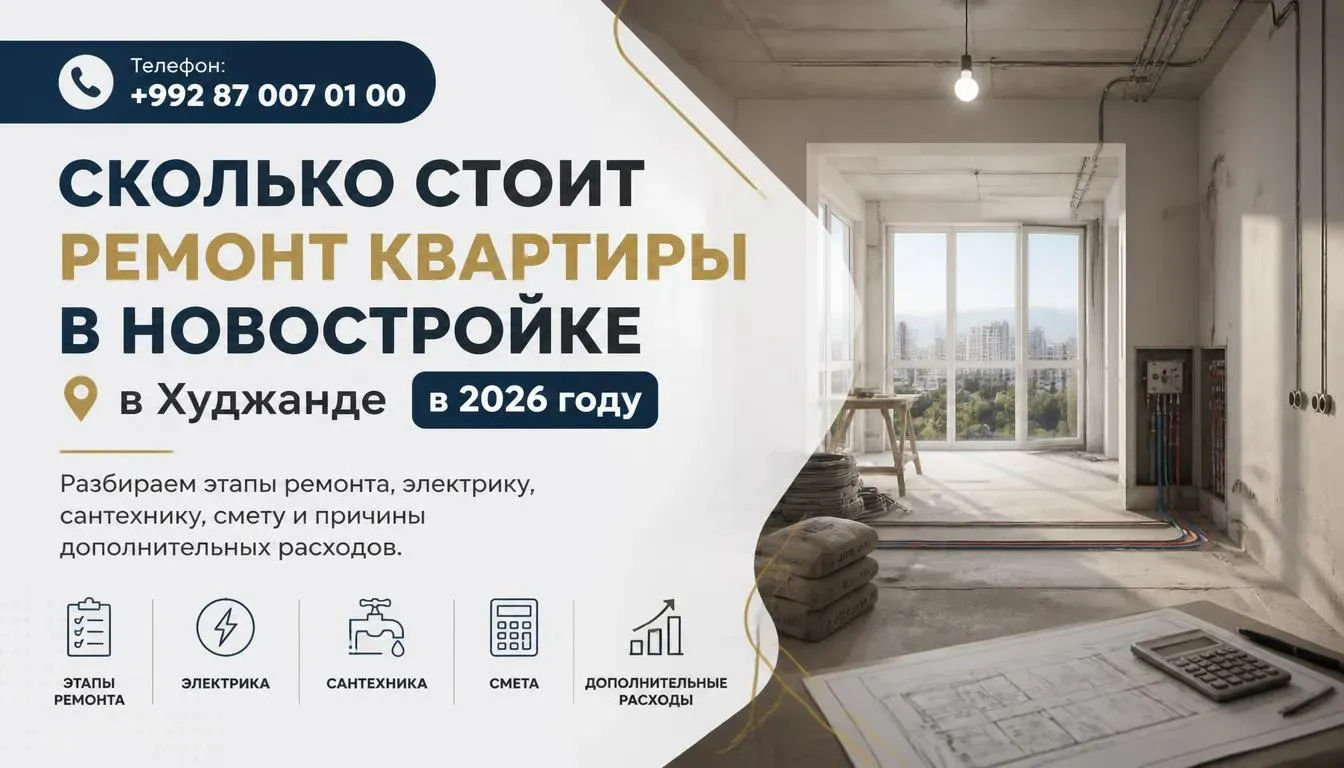 Сколько стоит ремонт квартиры в новостройке в Худжанде и почему смета растет