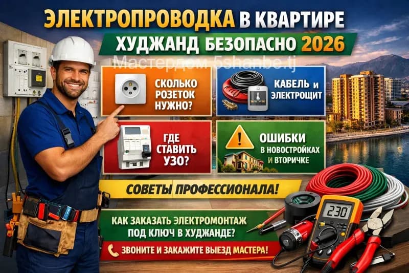 Электропроводка в квартире: советы электрика для ремонта в Худжанде (2026)
